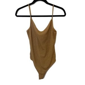 NWT HM gold glitter body suit